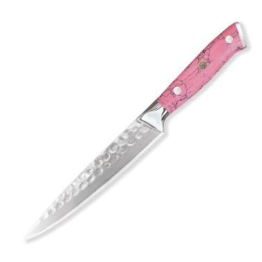 Nůž univerzální Utility 150 mm SOK Pink Stone Tsuchime Damascus