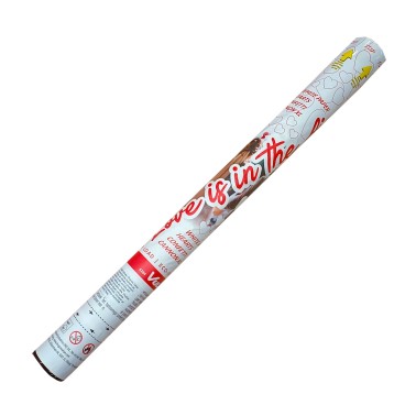 Pyrotechnika konfety 60cm Bílá Srdíčka