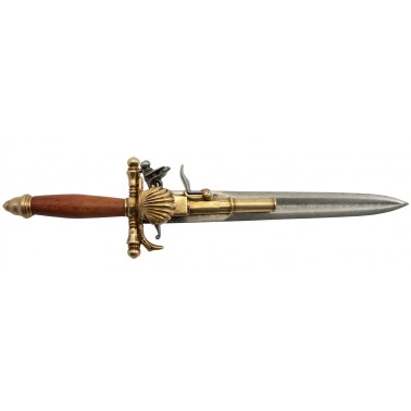 Replika dýky s křesadlovou pistolí, Francie 18.stol.