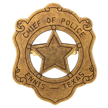 Replika odznak, hvězda Chief of Police Ennis Texas