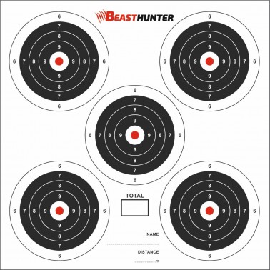 Terče BEAST-HUNTER 17x17cm 5-target bal.100ks