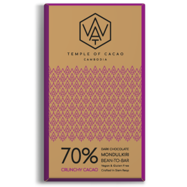 WAT Chocolate čokoláda z Kambodže 70% Crunchy Cacao 70g