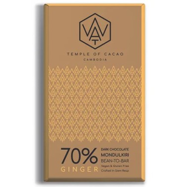 WAT Chocolate čokoláda z Kambodže 70% ginger 70g