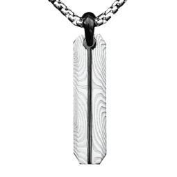 přívěšek z damaškové oceli a karbonu Spiorad s řetízkem