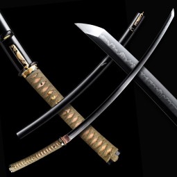 katana Midori Tsunami T-10 Carbon Steel, Real Choji Midare Hamon, Yokote