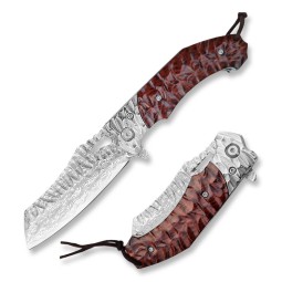 II. jakost - nůž zavírací Dellinger TANTO DACHSER VG-10 Damascus