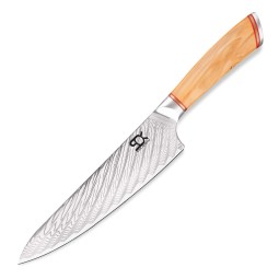 Kuchařský nůž Chef 205 mm SOK Olive Sunshine Damascus