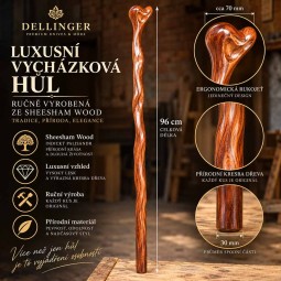 Luxusní ručně vyráběná vycházková hůl Sheesham Wood 96 cm