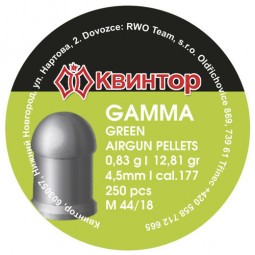 Diabolo Kvintor Gamma Green cal.4,5mm 250ks