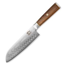 Nůž SOK White Damascus Cocobolo Santoku