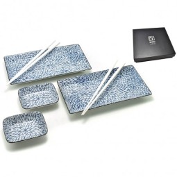 porcelánový servis na SUSHI - Kiku Blue BOX, 2osoby