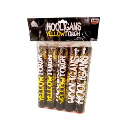 Pyrotechnika Fotbalová pochodeň žlutá + bílý dým 25mm 5ks