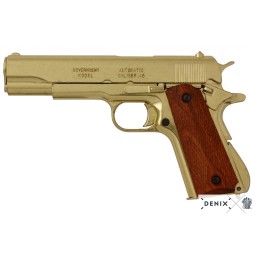 Replika pistole Colt 1911 A1 gold, wood