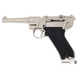 Replika pistole Parabellum Luger P08, nikl, Německo 1898