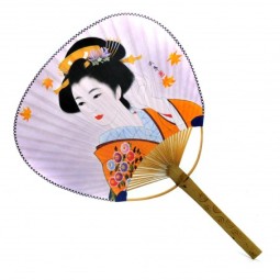 vějíř japonský Uchiwa, pevný, motiv Gejša